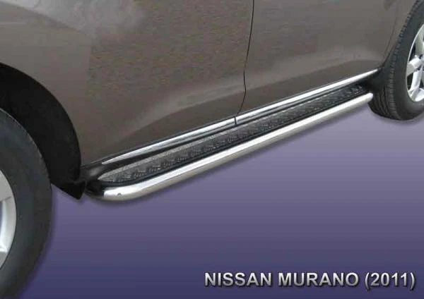 Фото Slitkoff Защита порогов d57 с листом Nissan Murano 2011