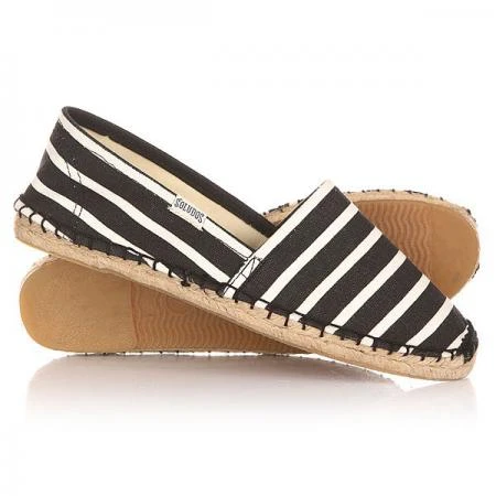 Фото Эспадрильи женские Soludos Original Stripe Print Black/White