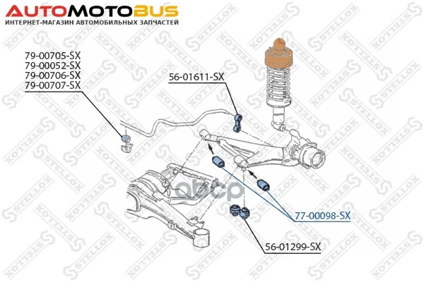 Фото Сайлентблок Stellox 7700098SX