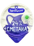 Фото №2 Сметана Здравушка 24% 180г стакан