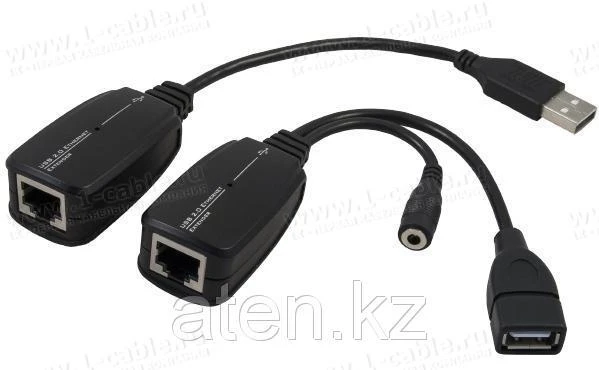 Фото HIT-USB2.0-60 Компактный удлинитель высокоскоростных линий USB 2.0 по витой паре (Cat5E/Cat6) на 60 м