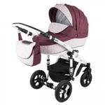 фото Коляска 2в1 BeBe-Mobile Toscana 232W бордовый/розовый с цветами