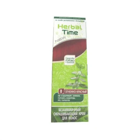 Фото Крем-хна для волос Огненно- красный Herbal Time Роза Импекс 75 ml