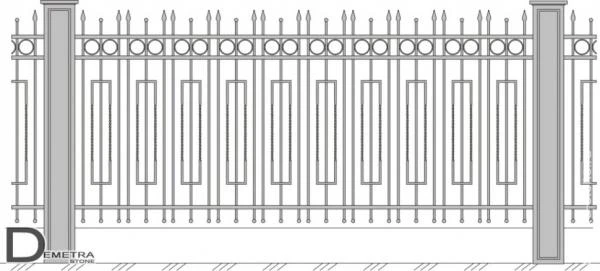 Фото Кованый забор З-005 (1.8м. x 2.8 м )