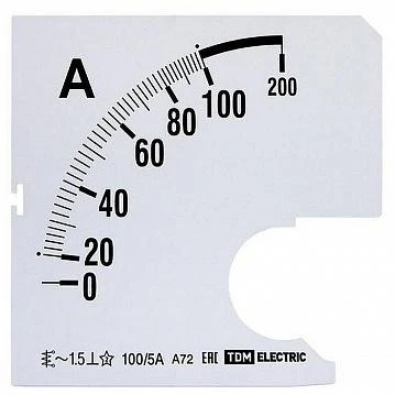 Фото Шкала Ш72 100/5А-1,5 (для А72 Х/5А) | код. SQ1102-0193 | TDM