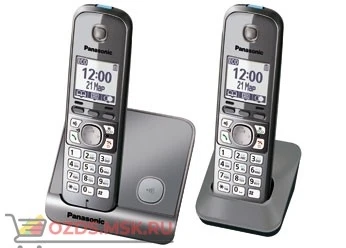 Фото Panasonic KX-TG6712RUM — , цвет серый металлик: Беспроводной телефон DECT (радиотелефон)