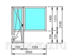 Фото Балконный блок Veka Softline 5 камер 2000*2100, тип фурнитуры Roto ширина профиля 58 мм, стеклопакет 32 мм