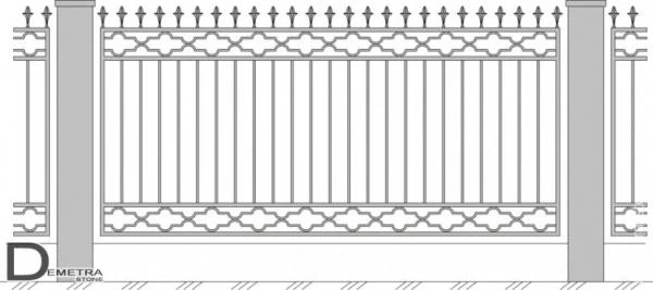 Фото Кованый забор З-017 (1.8 м x 2.8 м)