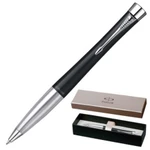 фото Ручка шариковая PARKER "Urban Muted Black CT", корпус черный, латунь, лак, хромированные детали, синяя