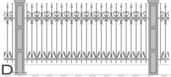 Фото Кованый забор З-010 (1.8м. x 2.8 м)