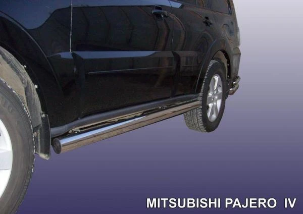 Фото Slitkoff Защита порогов d76 труба Mitsubishi Pajero 4