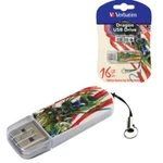 фото Флэш-диск 16 GB, VERBATIM Mini Tattoo Edition Dragon, USB 2.0, белый с рисунком