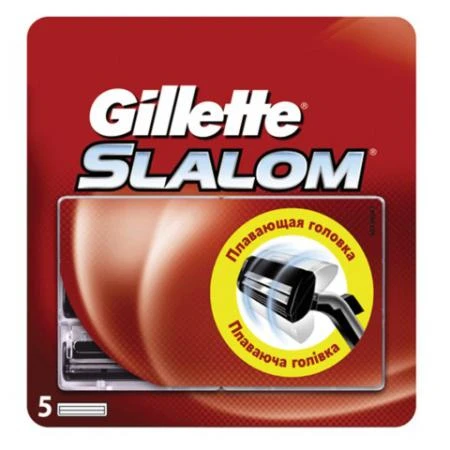 Фото Сменные кассеты для бритья GILLETTE (Жиллет) "Slalom", 5 шт., для мужчин