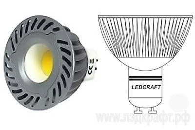 Фото Светодиодная лампа MR16 GU10 LC-60-MR16-GU10-3-220-G Ledcraft