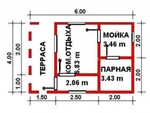 Фото №2 Баня из бруса 6 х 4 Проект №1