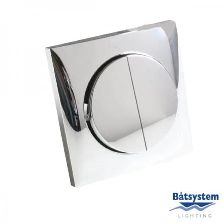 Фото Batsystem Выключатель двухклавишный Batsystem Berker B5850-2C 60 x 60 мм хромированный