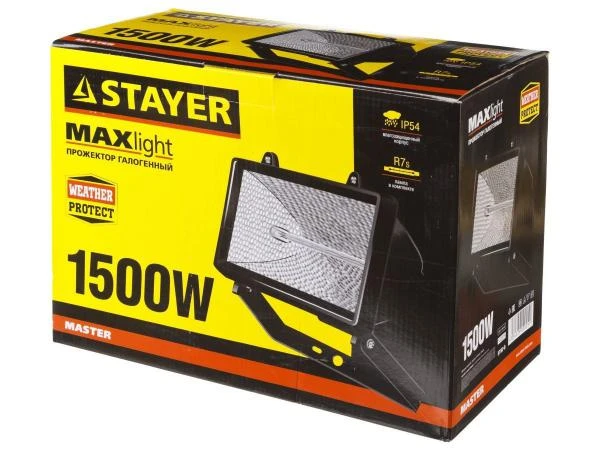 Фото STAYER MAXLight прожектор 1500 Вт галогенный