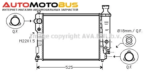 Фото Радиатор охлаждения двигателя AVA QUALITY COOLING PE2124