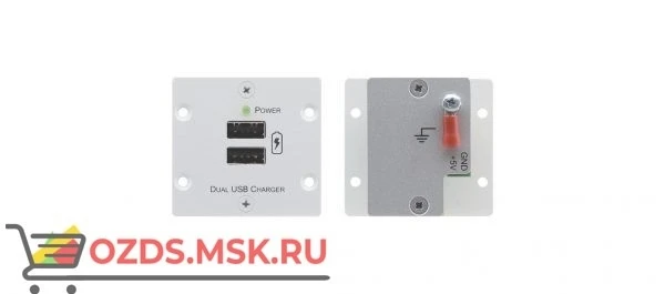 Фото W-2UC/EU(B) Модуль-вставка, блок питания для двух мобильных устройств с разъемом USB с общей нагрузкой до 4А; цвет черный