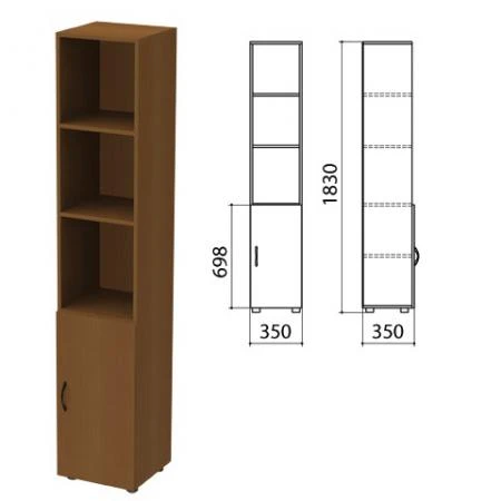Фото Шкаф полузакрытый "Канц", 350х350х1830 мм, цвет орех пирамидальный (КОМПЛЕКТ)