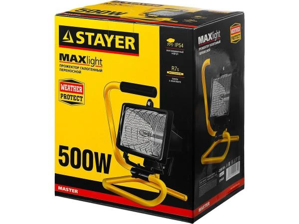 Фото STAYER MAXLight прожектор 500Вт галогенный