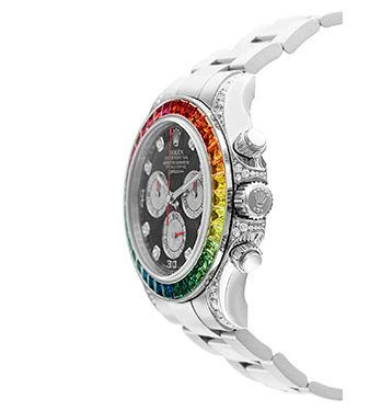 Фото Мужские элитные часы Rolex White Gold Daytona Rainbow