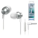 фото Наушники с микрофоном (гарнитура) PHILIPS SHE3855SL/00, проводная, 1,2 м, вкладыши, стерео, белые