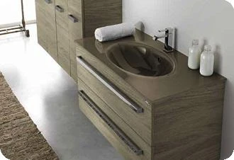 Фото Berloni Bagno Just JSBS14T Тумба со стеклянной раковиной на 99 см