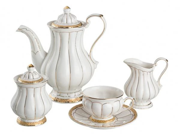 Фото Чайный сервиз на 6 персон 15 пр."барокко" 1200/200 мл. Porcelain Manufacturing (418-245)