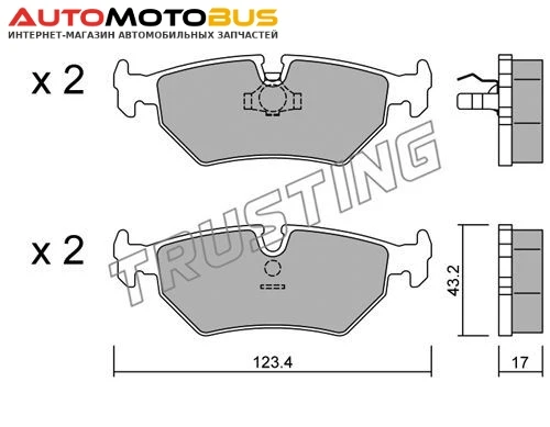Фото Комплект тормозных дисковых колодок TRUSTING 182.0