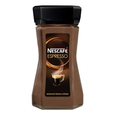 Фото Кофе растворимый NESCAFE (Нескафе) "Espresso", с нежной пенкой, 100 г, стеклянная банка