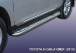 фото Slitkoff Защита порогов d57 с листом Toyota Highlander 2010