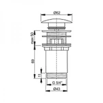 фото Донный клапан для раковины Alcaplast A392 click/clack