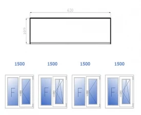 Фото Теплое остекление (пластик, 4 окна: 1500, 1500, 1500, 1500)