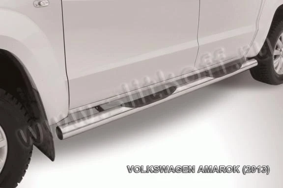 Фото Slitkoff Защита порогов d76 с проступями Volkswagen Amarok 2013