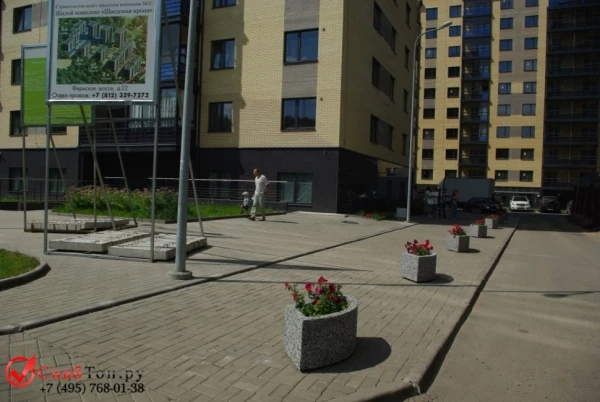 Фото Бетонный вазон ТРАНСФОРМЕР (Московский гравий)