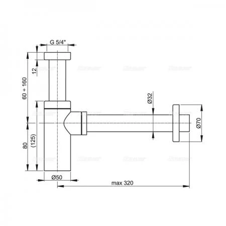 Фото Сифон для раковины AlcaPlast DESIGN A400 круглый