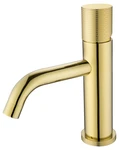 фото Boheme Stick 121-G-MR-W Смеситель для умывальника низкий GOLD ручка мрамор белая