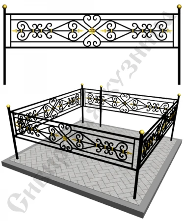 Фото Оградка металлическая на кладбище №4 - изготовим "под ключ"