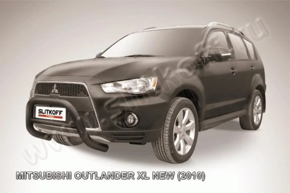 Фото Slitkoff Кенгурятник d76 низкий черные MITSUBISHI OUTLANDER XL NEW (2010)