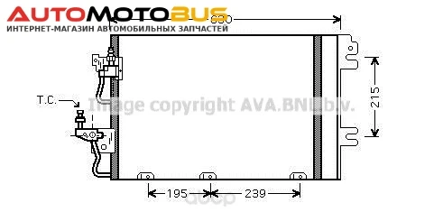 Фото Pадиатор кондиционера с осушителем Opel Astra 04 Ava OL5366D