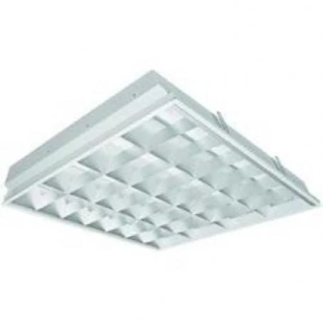 Фото Светильник потолочный 600x600 V-образный белый отражатель - OSRAM DEDRA T8 VB KIT 4x18W840 HF 220-240V - 4008321526557