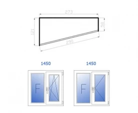 Фото Теплое остекление (пластик, 2 окна: 1450, 1450)