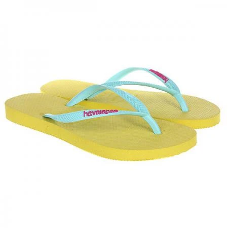 Фото Вьетнамки женские Havaianas Slim Logo Light Blue/Yellow