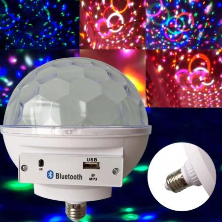 Фото Светодиодный дискошар в патрон E27 Bluetooth Crystal Magic Ball