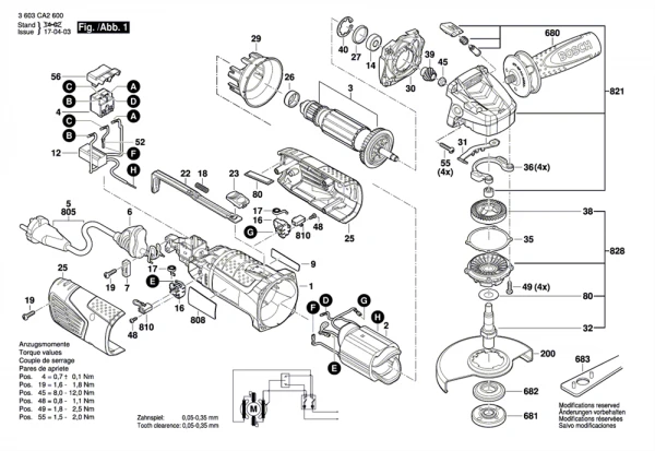 Фото BOSCH СЕТЕВОЙ КАБЕЛЬ&#160;CN 2,65m 2 x 0,75mm H05 W-F болгарки Bosch PWS 1000-125 (рис.805)