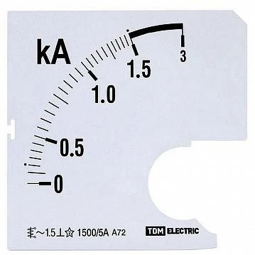 Фото Шкала Ш72 1500/5А-1,5 (для А72 Х/5А) | код. SQ1102-0206 | TDM