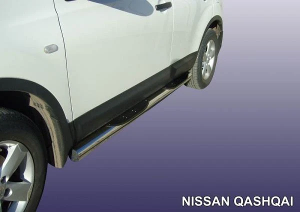 Фото Slitkoff Защита порогов d76 с проступями Nissan Qashqai 2007