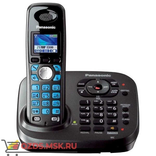 Фото Panasonic KX-TG8041RUT — с автоответчиком, цвет темно-серы: Беспроводной телефон DECT (радиотелефон)