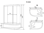 фото Timo Standart T-1110 L душевая кабина (110*85*220), шт